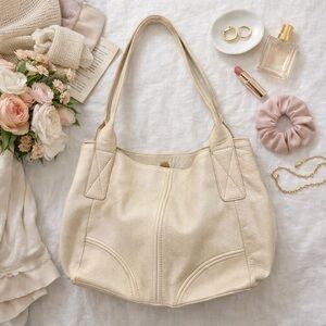 American Leather Co. Cream Shoulder Bag